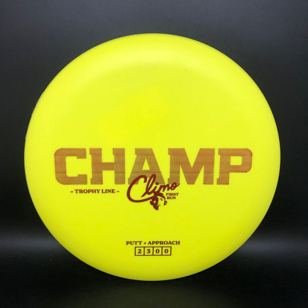Climo Disc Golf Trophy Line Champ First Run